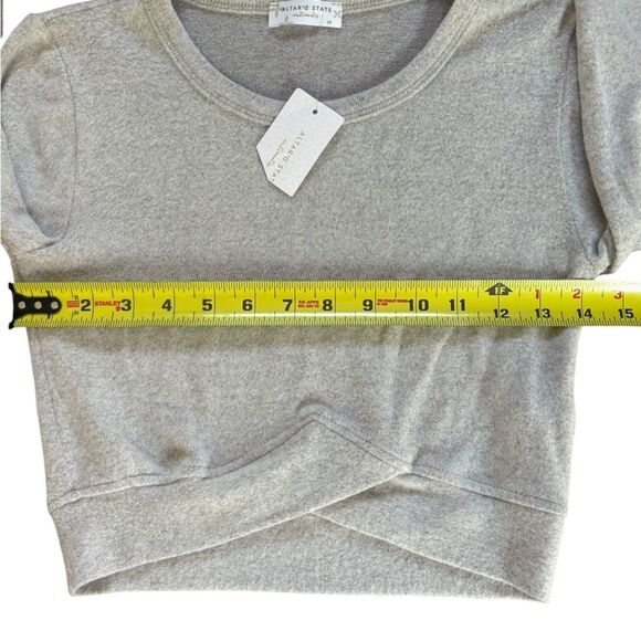 Altar’d State Intimates Long Sleeve Cropped Gray Sweater Womens Medium NEW - Picture 7 of 7